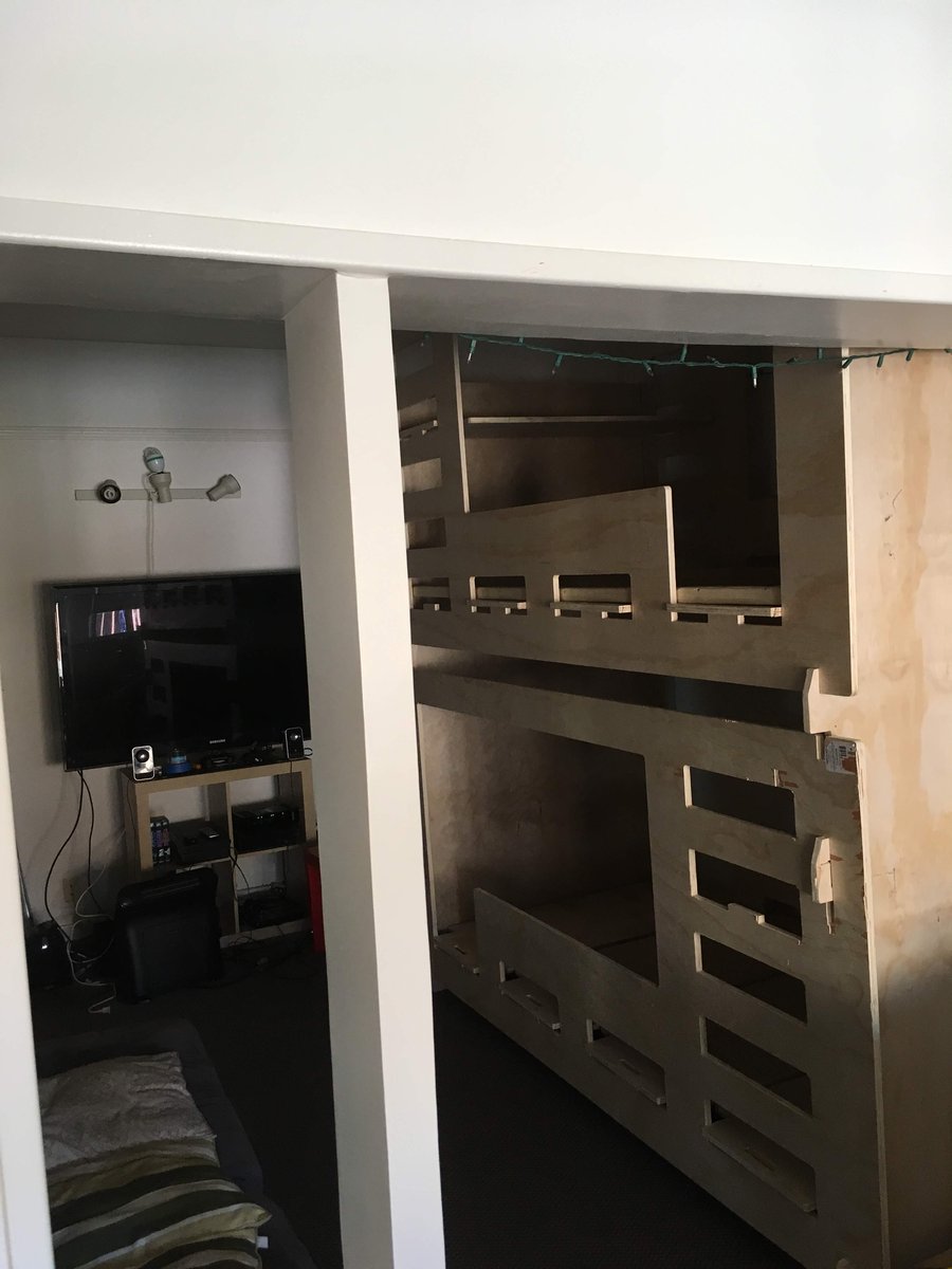 COVE bunk beds installed in a living room